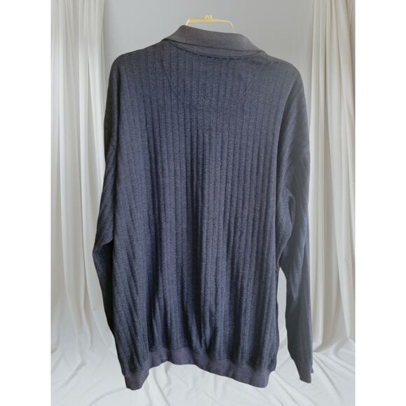 Oak Creek Mens Sweater Size 2XLT dadcore Granddad Long Sleeve Soft Color Blue - Picture 2 of 11